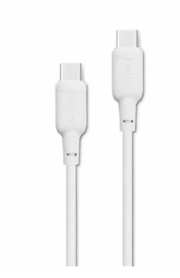 Philips DLC6541CW/00 60W USB-C to USB-C Şarj Kablosu 1 Metre Beyaz ürün görseli 1
