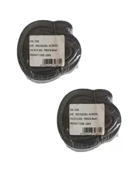 GRL 700x18 (700x20/23c) (18/23-622) FV 80 mm İnce Subap Bisiklet İç Lastiği X 2 Adet ürün görseli 1