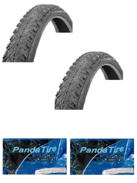 GRL 28 Jant 28x1.50 1 mm Zırhlı Beyaz Yanak 1171 Bisiklet Dış Lastiği X 2 Adet+Panda İç Lastik Seti ürün görseli 1
