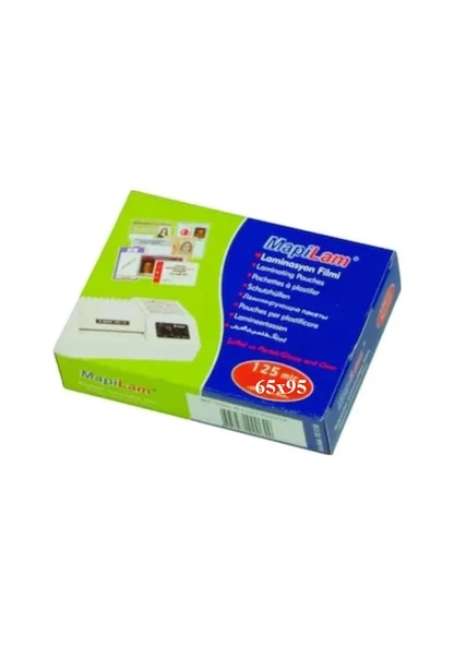 Mapi Laminasyon Filmi Kimlik 125Mic.65 X 95 mm Parlak 100 Ad küçük A4 Değildir ürün görseli 1