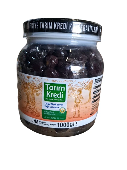 Tarım Kredi Yağlı Salamura Siyah Zeytim M-L 1 Kg ürün görseli 1