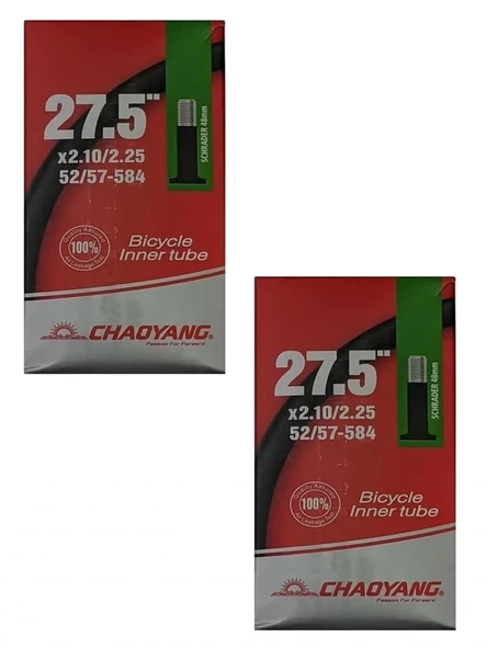 Chaoyang 27,5 Jant 27,5x2.10/2.25 (52/57-584) Bisiklet İç Lastiği AV 48 mm Kalın Sibop Kutulu X 2 Adet ürün görseli 1