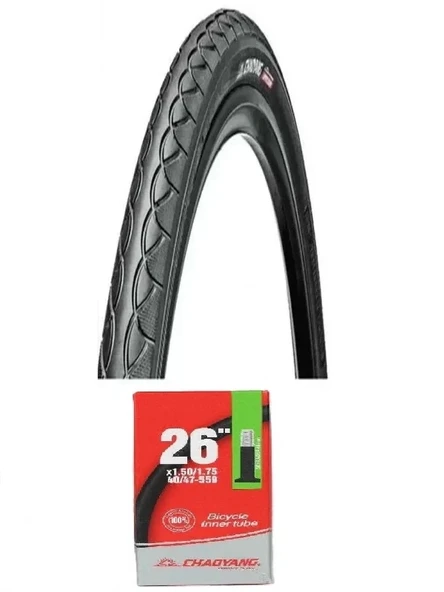 Chaoyang 26 Jant 26x1.75 (47-559) Bisiklet Dış Lastiği Yol Tipi H-460 + İç Lastik Seti ürün görseli 1