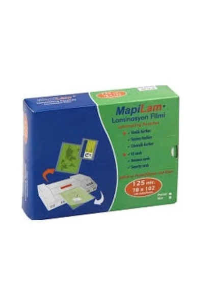 Mapi Laminasyon Filmi 125Mic.78X102 Parlak 100 Ad. A7 (a4 değildir) ürün görseli 1