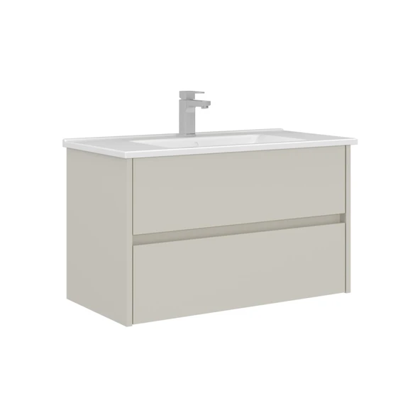 Orka Arno 85 cm Parlak Kaşmir Çekmeceli Banyo Dolabı Alt Modül Lavabo ürün görseli 1