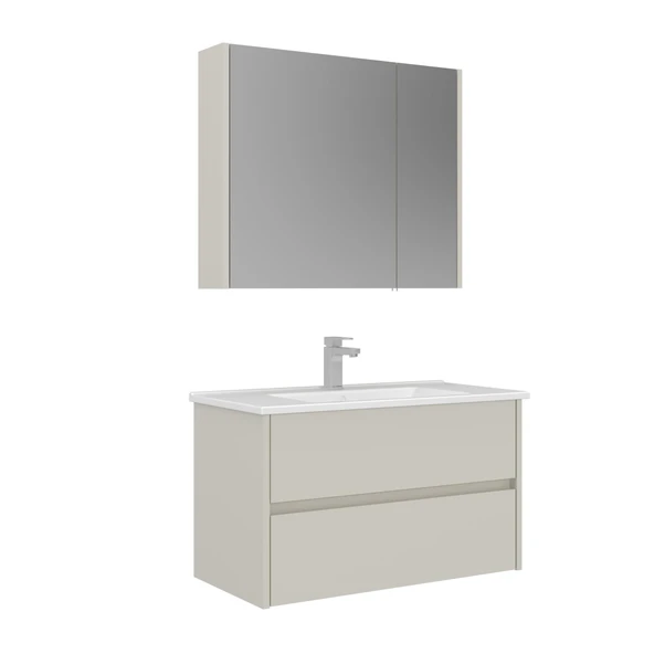 Orka Arno 85 cm Parlak Kaşmir Çekmeceli Banyo Dolabı Takımı ürün görseli 1