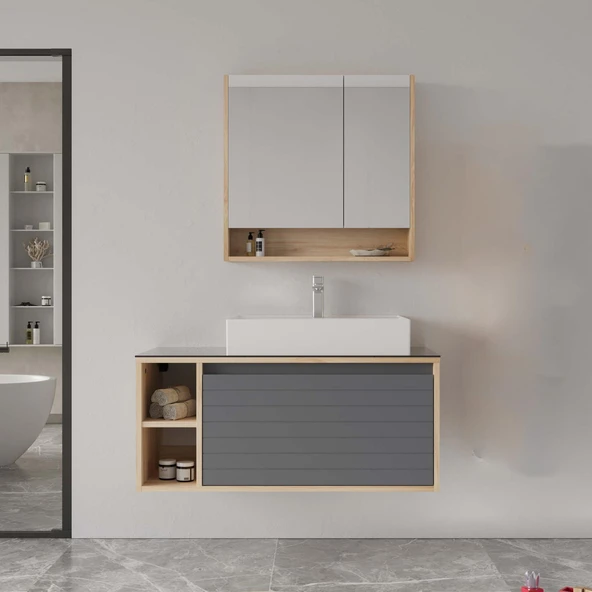 Orka Prato 100 cm Legnano Banyo Dolabı Takımı ürün görseli 1