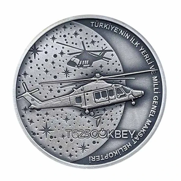AgaKulche Gökbey Helikopter Gümüş Sikke Coin ürün görseli 1