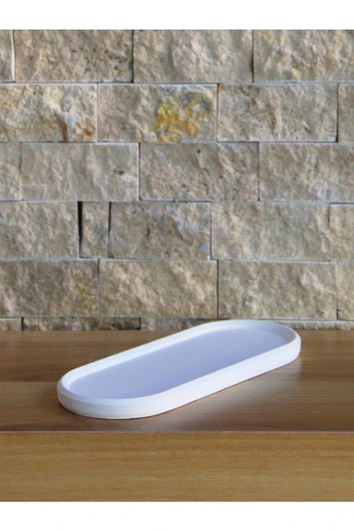 Betonmall Mum, Saksı Ve Takı Tabağı Oval 24x9 Cm Dekoratif Hediyelik Ham Beyaz ürün görseli 1
