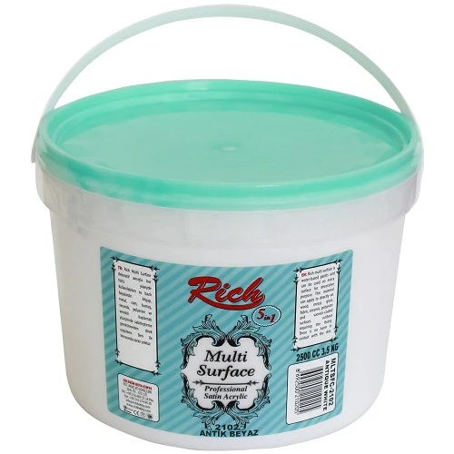 Rich Multi Surface Akrilik 2500cc (3,5kg) - 2102  Antik Beyaz ürün görseli 1