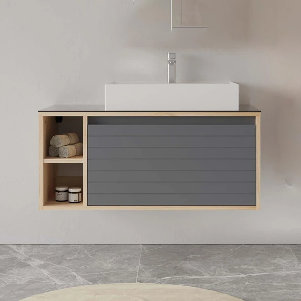 Orka Prato 100 cm Legnano Banyo Dolabı Alt Modül Lavabo ürün görseli 1