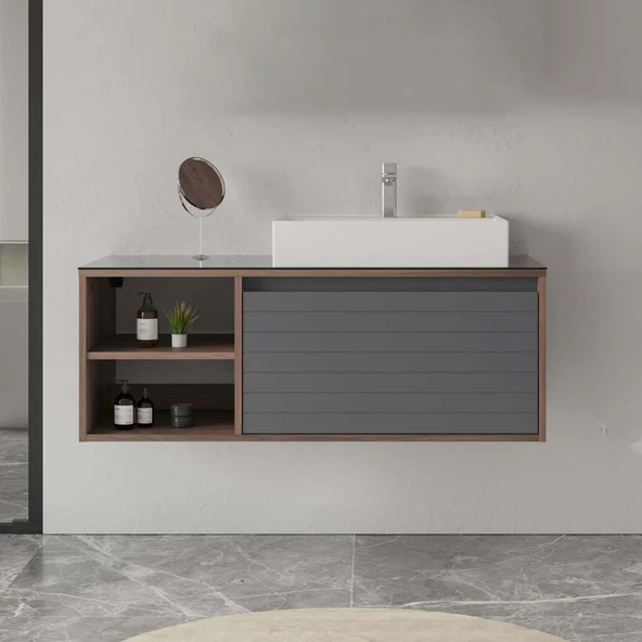 Orka Prato 120 cm Navaro Banyo Dolabı Alt Modül Lavabo ürün görseli 1