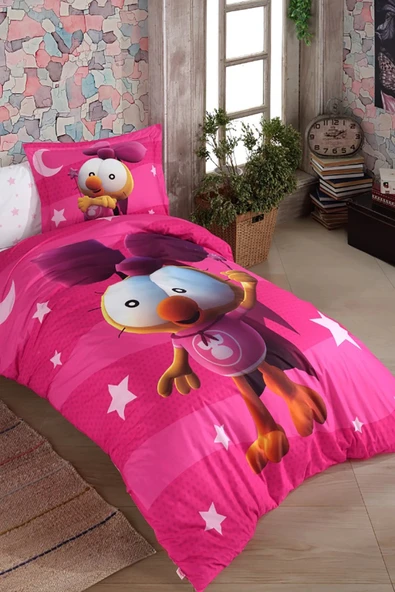 Hobby Poplin Tek Kişilik Lisanslı Nevresim Takımı Sizinkiler V2 Pembe ürün görseli 1