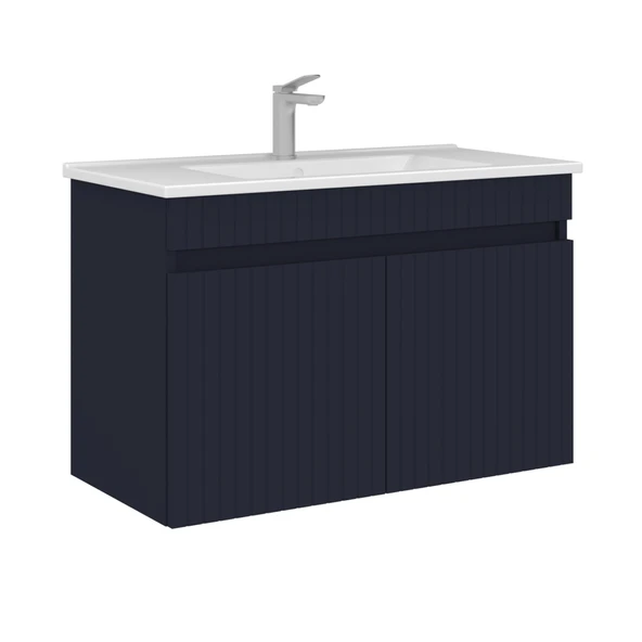 Orka Tivoli 85 cm Mat Lacivert Banyo Dolabı Alt Modül Lavabo ürün görseli 1