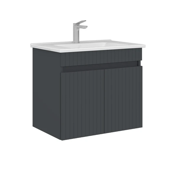 Orka Tivoli 65 cm Mat Antrasit Banyo Dolabı Alt Modül Lavabo ürün görseli 1