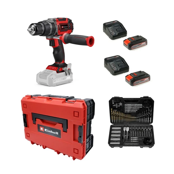 Einhell Tp-Cd 18/60 Li-I Bl Solo Akülü Vidalama + 2 x 2.5 Ah Akü ve 103 Parça Uç Seti (Çanta Dahil) ürün görseli 1