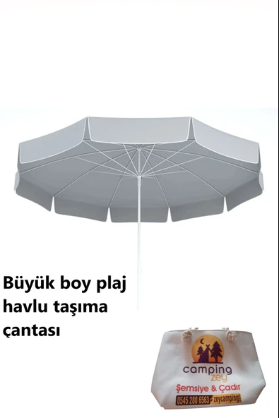 Zey Camping 200cm plaj balkon deniz semşiyesi +tasıma cantası + plaj çantası ürün görseli 1