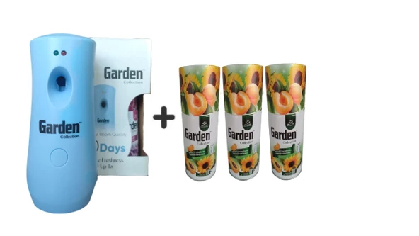 Garden Oda Kokusu Freshmatik, Otomatik Sprey Makine + Kayısı Ayçiçeği Yedek Sprey 260 ml Air Freshener + Spreyi 260 ml Kayısı ve Ayçiçeği 3 Adet x 260 Ml ürün görseli 1