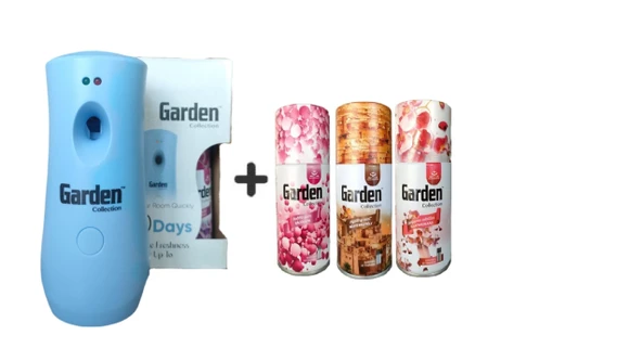 Garden Oda Kokusu Freshmatik, Otomatik Sprey Makine + Parfüm Esansı Sprey 260 ml Garden Oda Koku Hava Temizleyici Bahar Koku Bubble Gum + Gizemli Doğu + Parfüm Esansı Koku Sprey 260 ml x 3 Adet ürün görseli 1