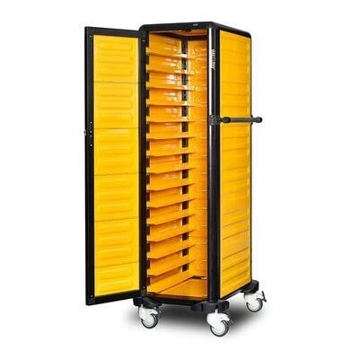 Gastrolley 150 Tekli Servis Tepsi Arabası, 2 Yanı ve Arkası Kapalı, Kapılı, 57x75x174 cm ürün görseli 1