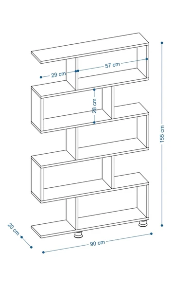 Decormet Nilüfer Kitaplık Beyaz - Resim 9