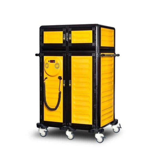 Gastrolley İkili Hastane Tepsi Arabası 100 / 25 (Isıtmalı+Nötr) 101 x 70 x 158 (cm) ürün görseli 1