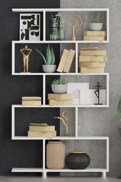 Decormet Nilüfer Kitaplık Beyaz - Resim 6