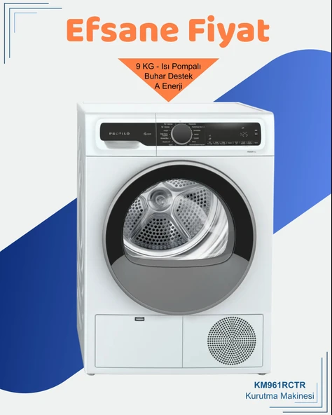 Profilo KM961RCTR 9 kg Çamaşır Kurutma Makinesi ürün görseli 1
