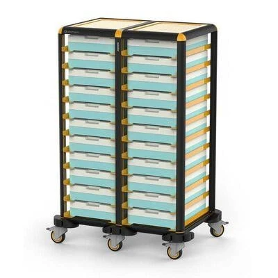Gastrolley İkili Termo Tepsi Arabası, 9 + 9 Tepsi Kapasiteli, EtRafı Açık 101 x 71 x 149 (cm) ürün görseli 1