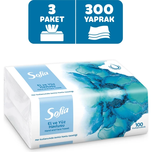 Sofia El ve Yüz Havlusu 100’LÜ x 3 Paket ürün görseli 1