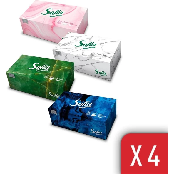 Sofia Kutu Mendil 100 Yaprak x 4 ürün görseli 1