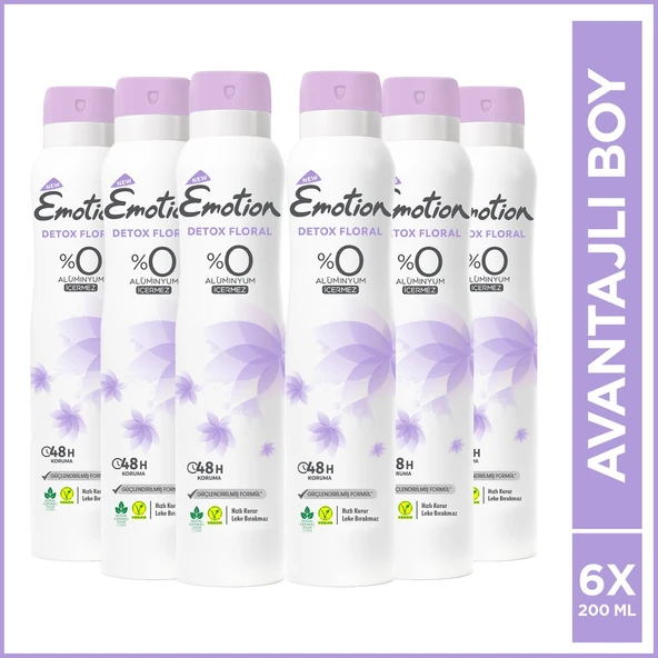 Emotion Detox Floral Kadın Deodorant 6 x 200 ml ürün görseli 1