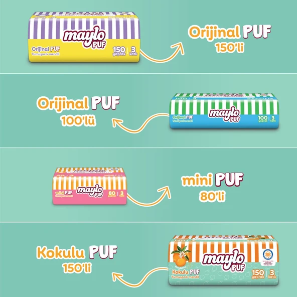 Maylo Puf Mendil 150'li Tek Paket - Resim 8
