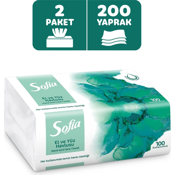 Sofia 100'lü El ve Yüz Havlusu 2 Paket ürün görseli 1