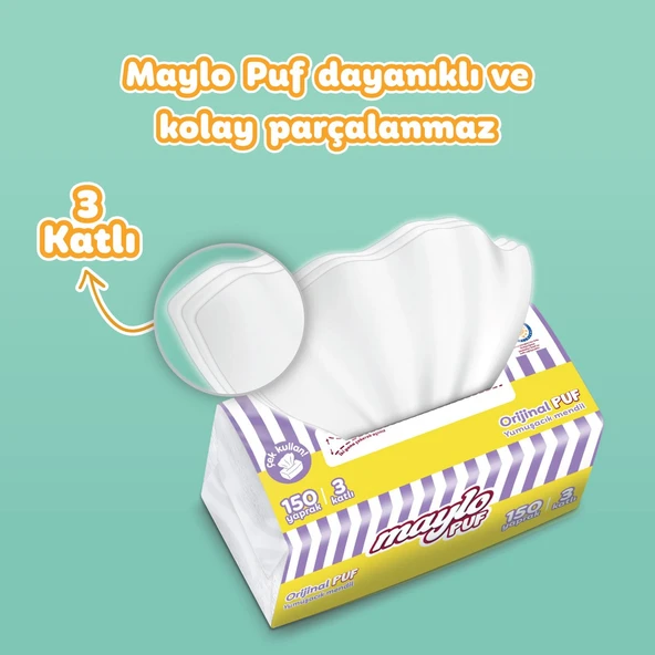 Maylo Puf Mendil 150'li Tek Paket - Resim 5