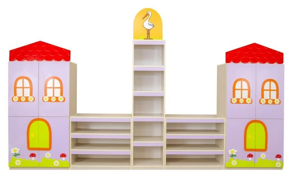 ÇATILI EV FİGÜRLÜ DOLAP SETİ ürün görseli 1