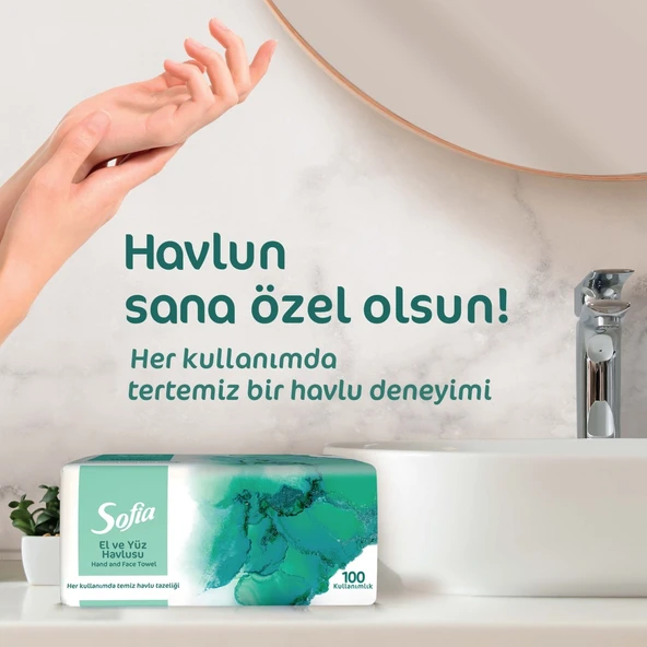 Sofia 100'lü El ve Yüz Havlusu 2 Paket - Resim 5