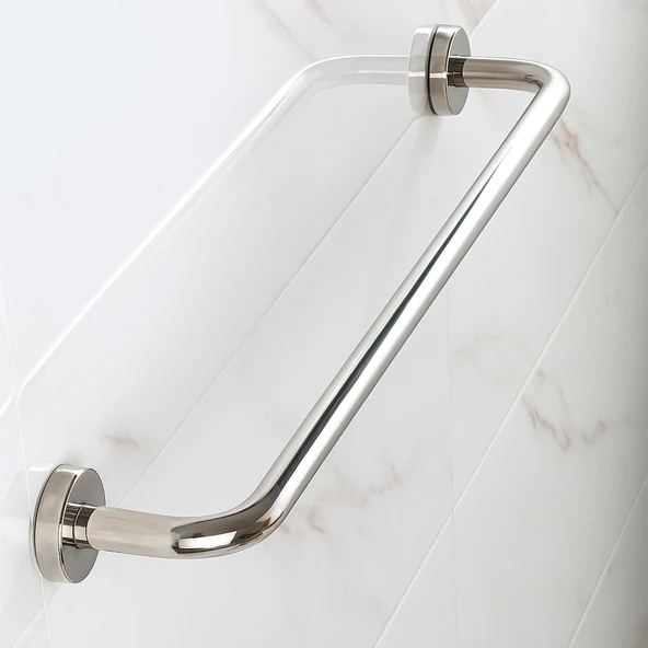 Tutunma Barı 19 Çap 50 cm Paslanmaz Metal Krom Duvar Tipi Banyo ve WC Destek Tutamağı ürün görseli 1