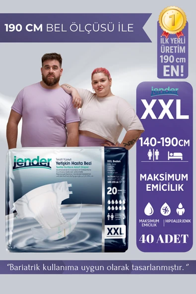 Jender Bel Bantlı Hasta Bezi XXL 20'li 2 Paket ürün görseli 1
