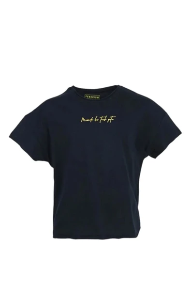 Fenerbahçe Ojinal Çocuk Tribün Elyazı Lacivert T-shirt ürün görseli 1