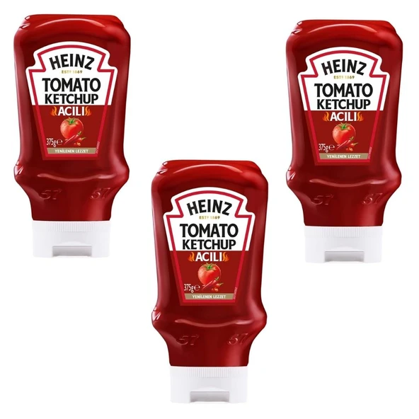 Heinz Tomato Ketchup Acılı Ketçap 375 gr x 3 Adet ürün görseli 1