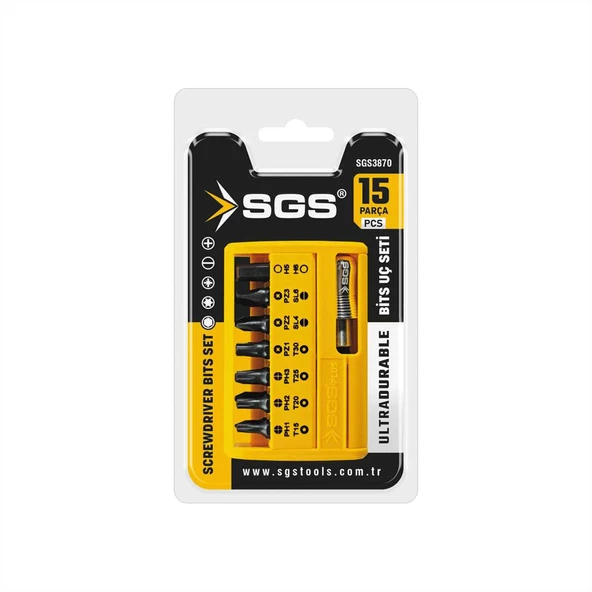 SGS BİTS UÇ VE HIZLI ADAPTÖR SETİ 15 PARÇA Sand-Pro Series ürün görseli 1