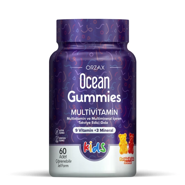 Ocean Gummies Multivitamin Kids 60 Adet Çiğnenebilir Jel ürün görseli 1