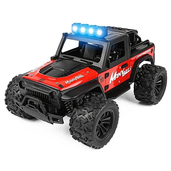 1:16 Off Road Şarjlı RC Uzaktan Kumandalı Renkli Farlar Kırmızı Arazi Aracı 20 Km/s Hızında Hediyelik Oyuncak ürün görseli 1