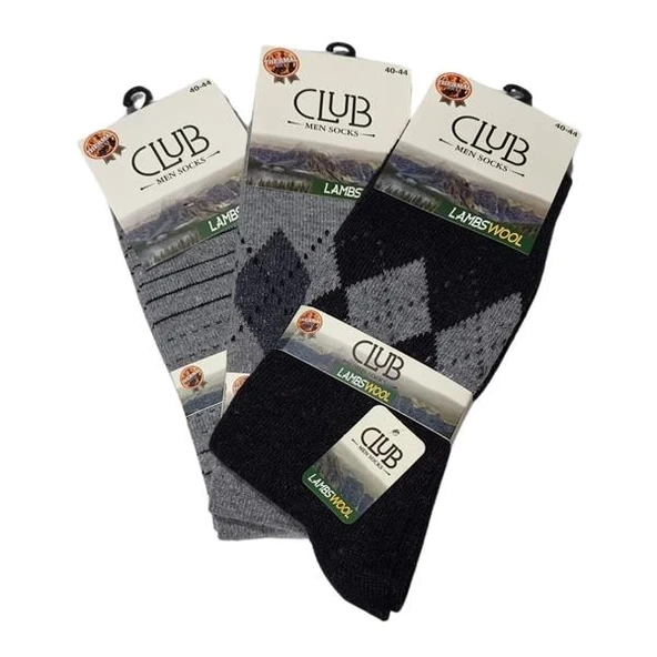 Club Lamswool Yün Erkek Kışlık Çorap 3 Adet ürün görseli 1