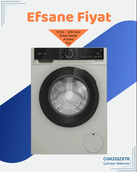 Profilo CGK252ZXTR 1200 Devir 10 kg Çamaşır Makinesi ürün görseli 1