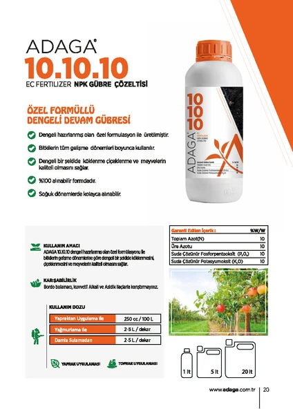 ADAGA  10.10.10 - 20 Litre - Resim 2