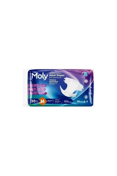 Moly Bel Bantlı Hasta Bezi Medium 30'lu ürün görseli 1