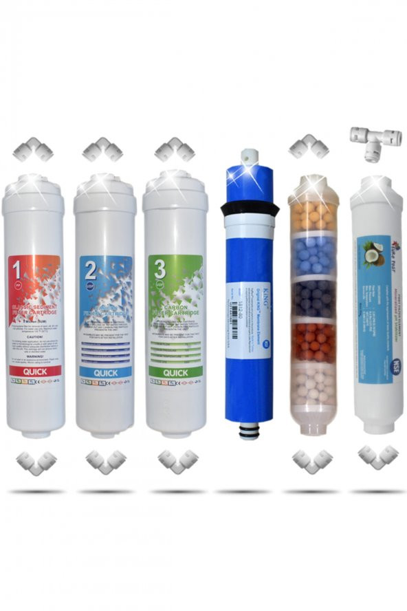 Kapalı Kasa 12 Inç Su Arıtma Cihazı Filtresi 10 Aşamalı 80 Gpd King Membranlı Inline Filtre Seti ürün görseli 1