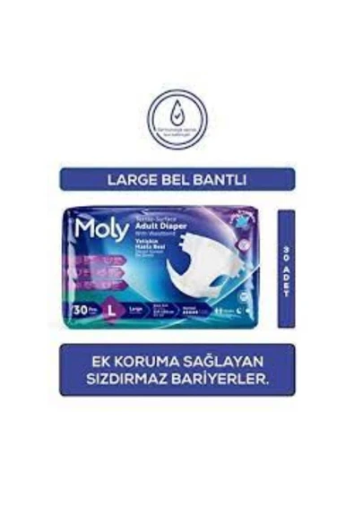 Moly Bel Bantlı Hasta Bezi Large 30'lu ürün görseli 1